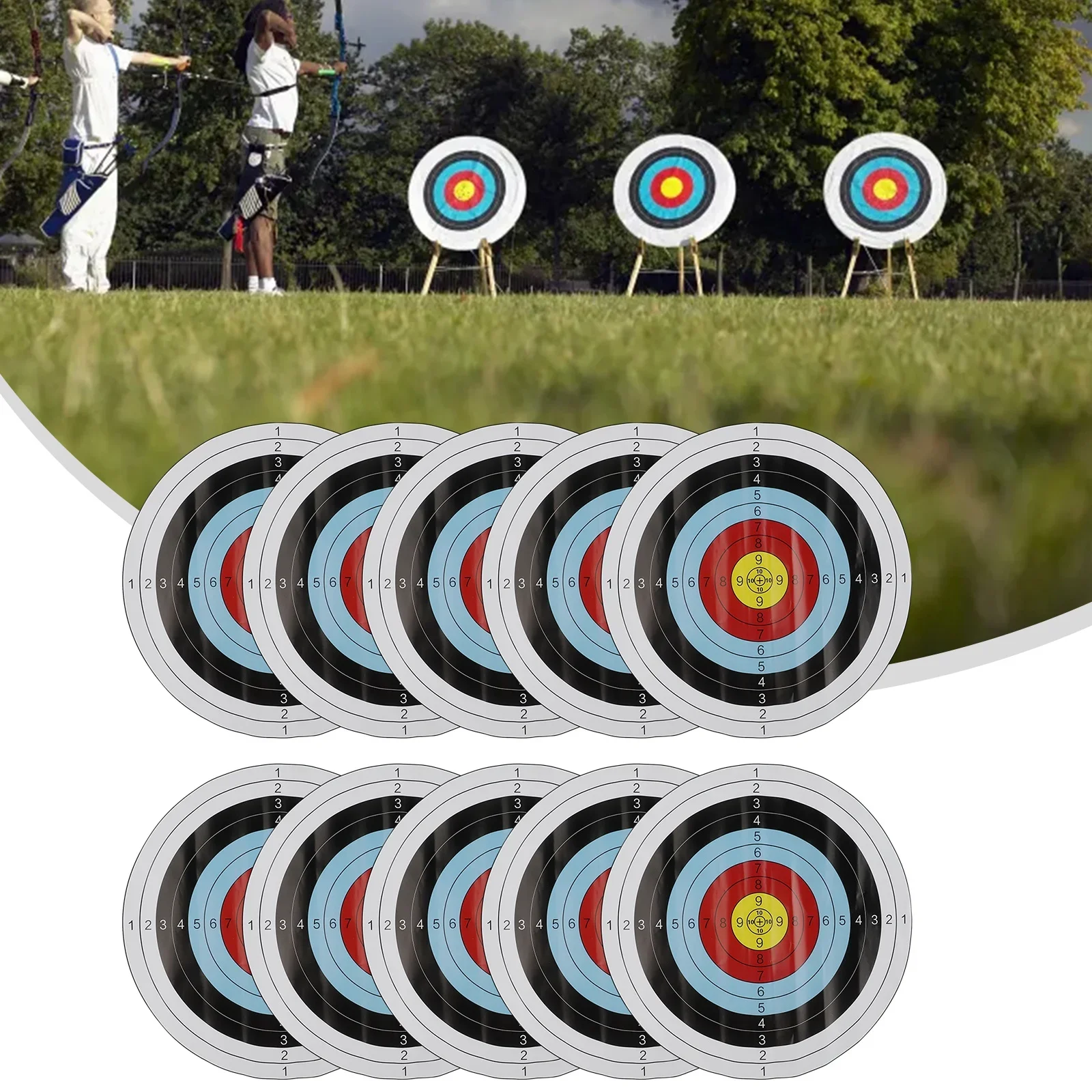 Archery Target Face - 10pc 40x40cm Tiro con l'arco Bersagli
